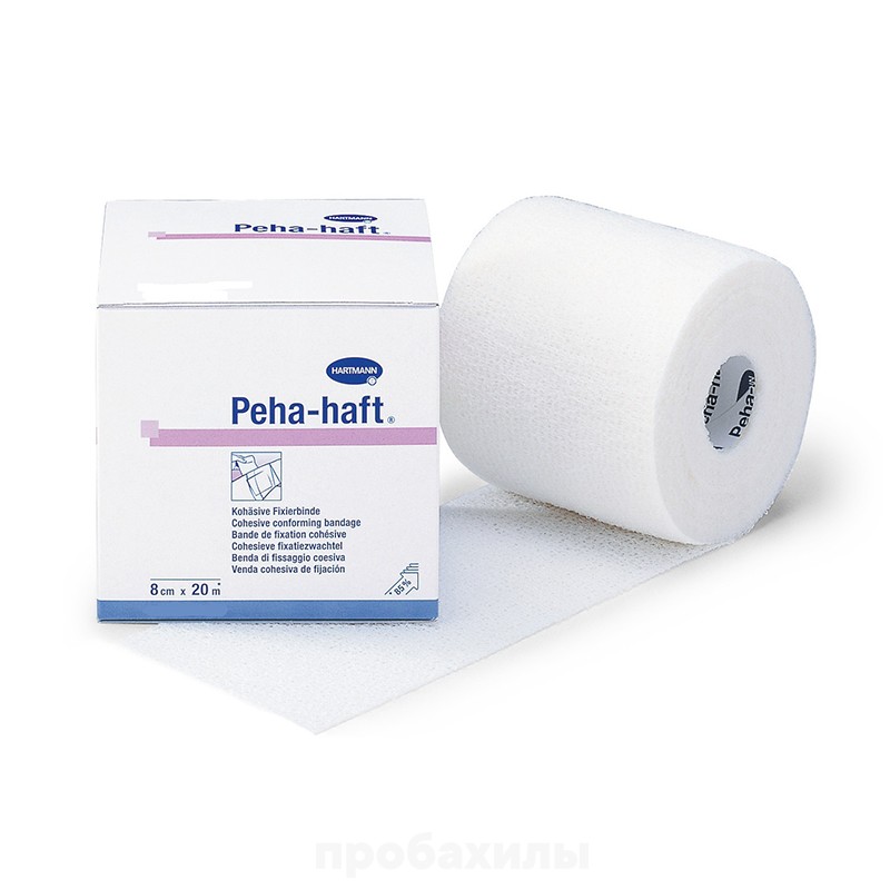 Peha-haft, Пеха-хафт бинт самофиксирующийся, 20 м х 8 см, белый, 1 шт