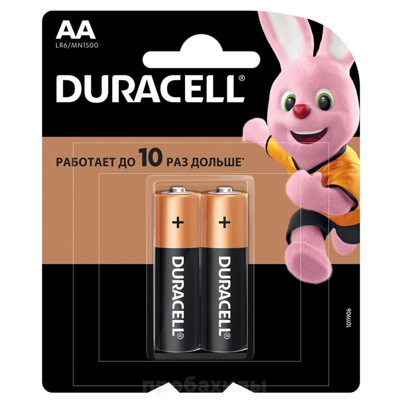 Батарейка Duracell Basic AA (LR06) алкалиновая, 2BL, 2 шт