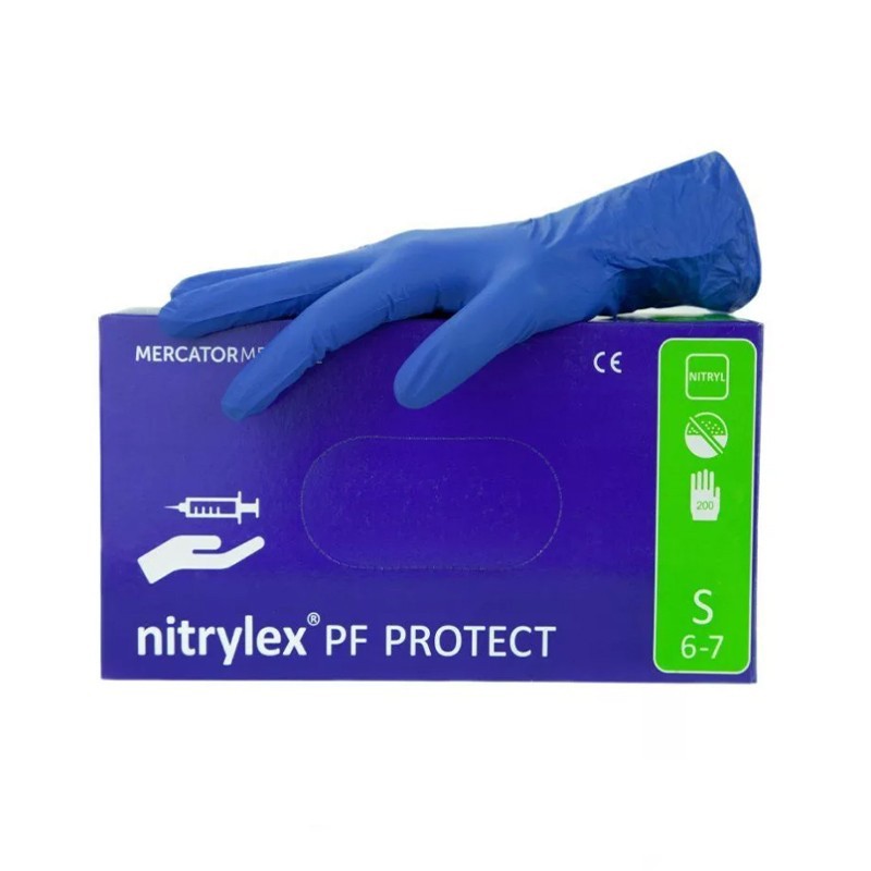 Mercator Medical, Nitrylex PF, перчатки нитриловые, синие, 100 пар