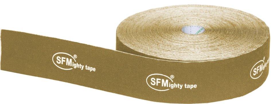 SFM, Лейкопластырь кинезио тейп, 5 см х 32 м, бежевый, в диспенсере, с логотипом