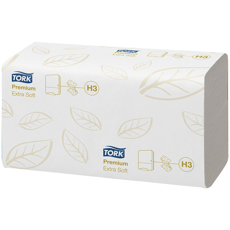 Tork, Полотенца бумажные листовые Premium ZZ сложение, H3, 2-слойные, 15 упаковок